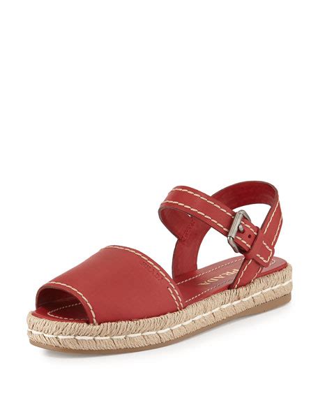 prada wedge espadrille|prada espadrille flat sandals scarlatto.